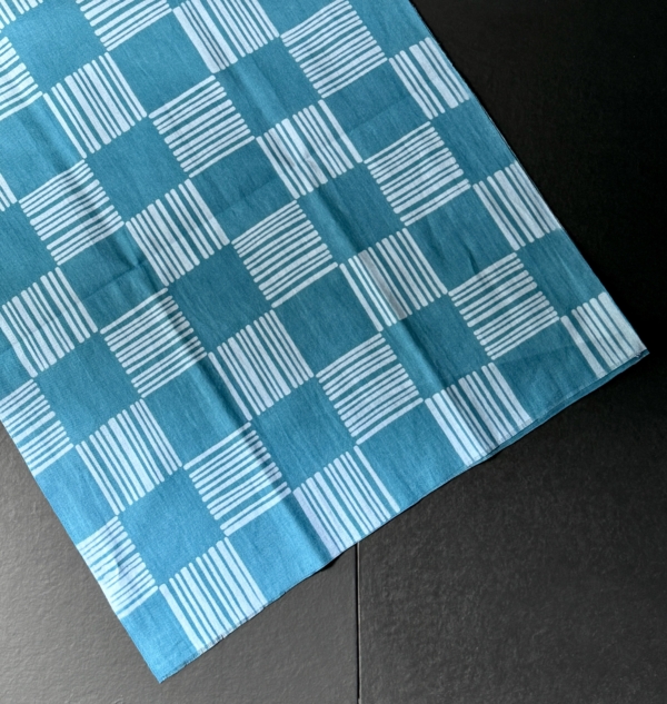 【 あひろ屋 】 縞市松( shima ichimatsu )・うすみず色